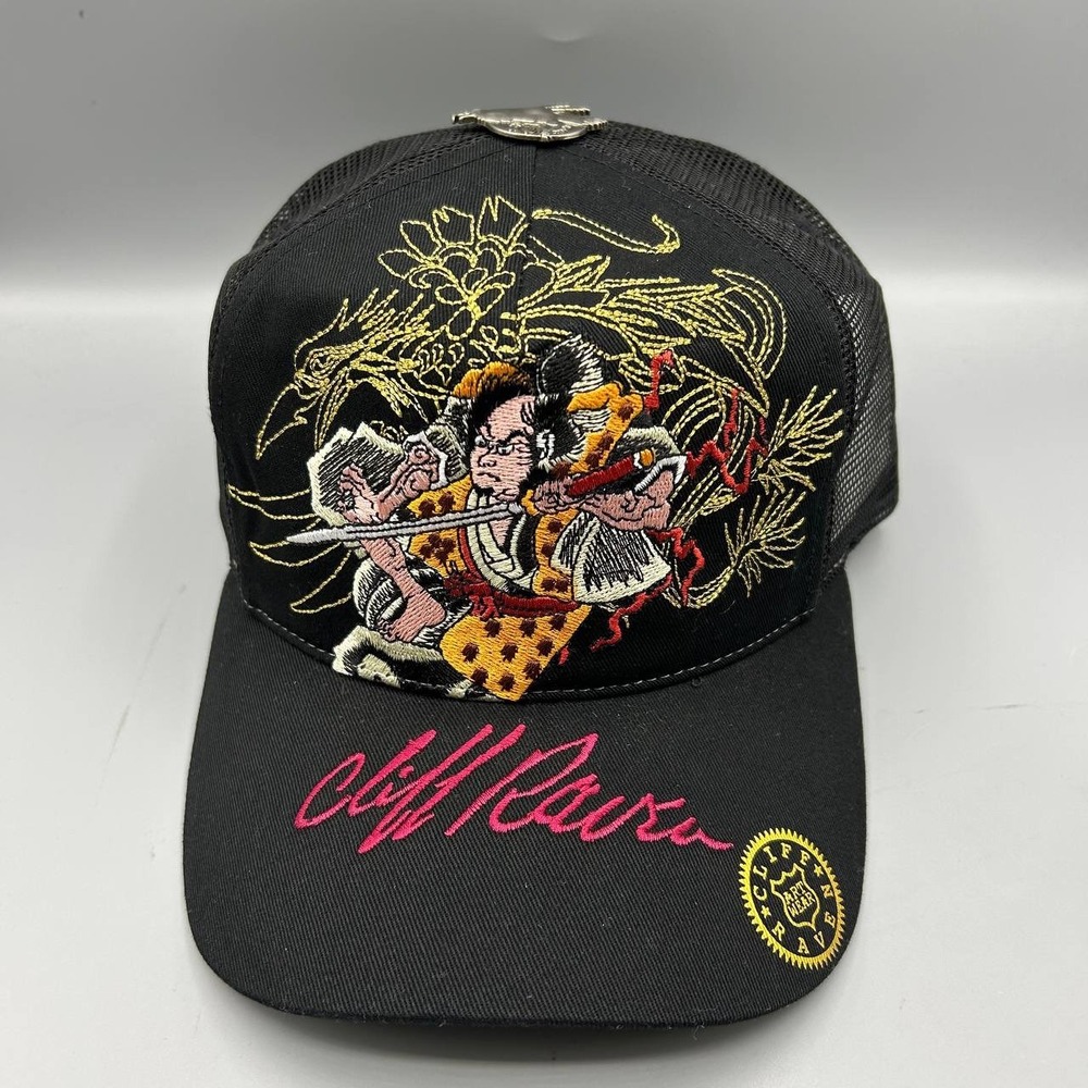 Vintage Cliff Raven Hat Black Ed Hardy Japanese tattoo Snap back Trucker Cap 90s